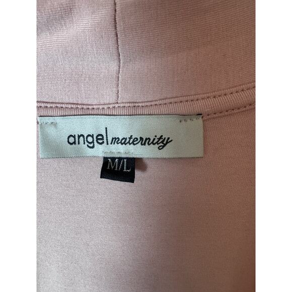 Angel Maternity Women’s Size M/L Bamboo Robe Pink Crochet Trim Hospital Robe NEW - Picture 4 of 10